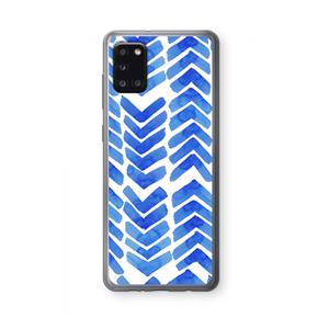 CaseCompany Blauwe pijlen: Samsung Galaxy A31 Transparant Hoesje