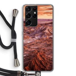 CaseCompany Mars: Samsung Galaxy S21 Ultra Transparant Hoesje met koord
