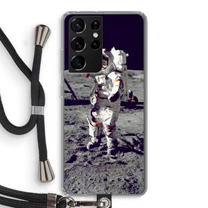 CaseCompany Spaceman: Samsung Galaxy S21 Ultra Transparant Hoesje met koord