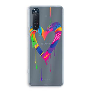 CaseCompany Melts My Heart: Sony Xperia 5 II Transparant Hoesje