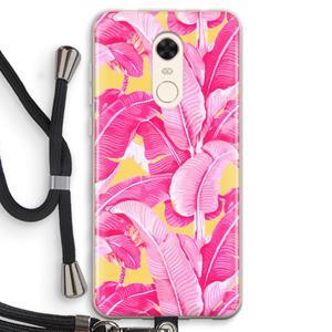 CaseCompany Pink Banana: Xiaomi Redmi 5 Transparant Hoesje met koord
