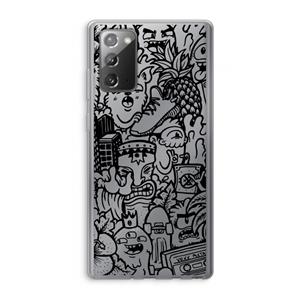 CaseCompany Vexx Black Mixtape: Samsung Galaxy Note 20 / Note 20 5G Transparant Hoesje