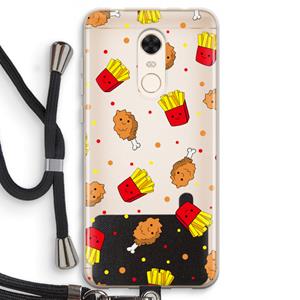 CaseCompany Chicken 'n Fries: Xiaomi Redmi 5 Transparant Hoesje met koord