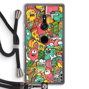 CaseCompany Vexx City: Sony Xperia XZ2 Transparant Hoesje met koord
