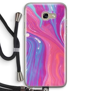 CaseCompany Paarse stroom: Samsung Galaxy A5 (2017) Transparant Hoesje met koord