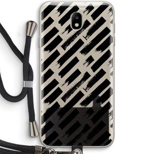CaseCompany Zwarte vegen: Samsung Galaxy J7 (2017) Transparant Hoesje met koord
