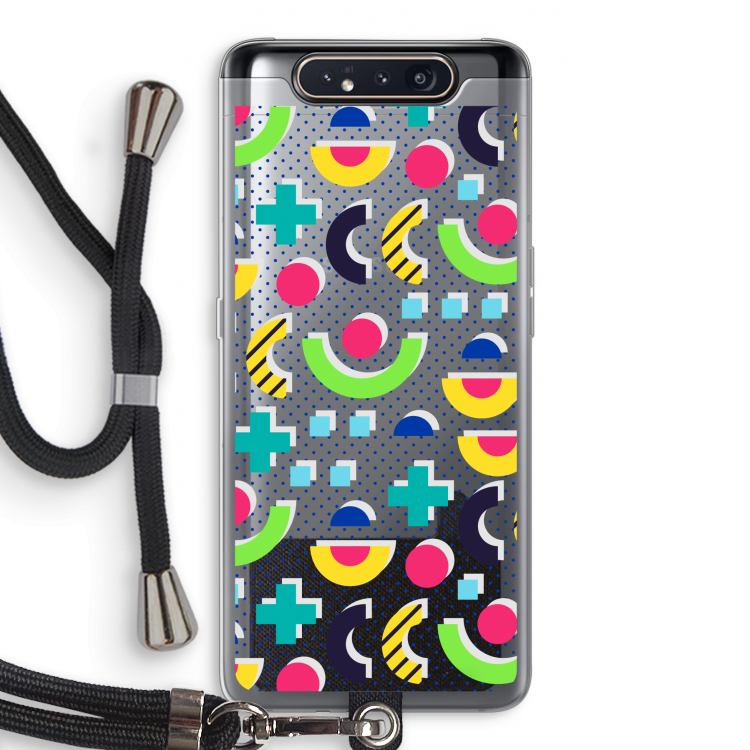 CaseCompany 8-bit N°1: Samsung Galaxy A80 Transparant Hoesje met koord