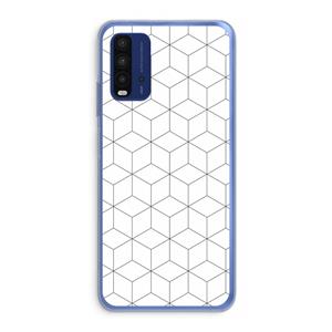 CaseCompany Zwart-witte kubussen: Xiaomi Redmi 9T Transparant Hoesje