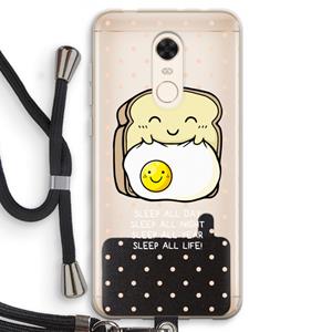 CaseCompany Sleep All Day: Xiaomi Redmi 5 Transparant Hoesje met koord