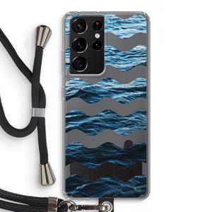 CaseCompany Oceaan: Samsung Galaxy S21 Ultra Transparant Hoesje met koord