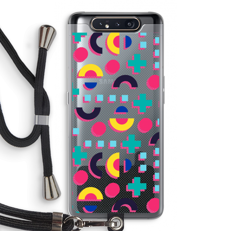 CaseCompany 8-bit N°2: Samsung Galaxy A80 Transparant Hoesje met koord