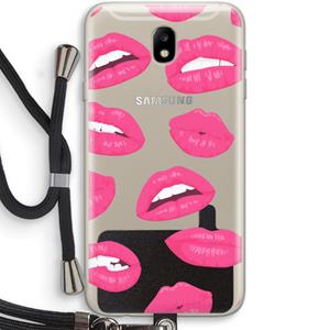 CaseCompany Bite my lip: Samsung Galaxy J7 (2017) Transparant Hoesje met koord
