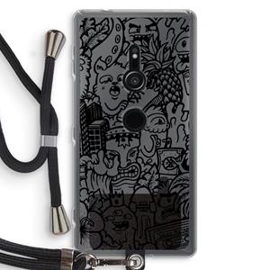 CaseCompany Vexx Black Mixtape: Sony Xperia XZ2 Transparant Hoesje met koord