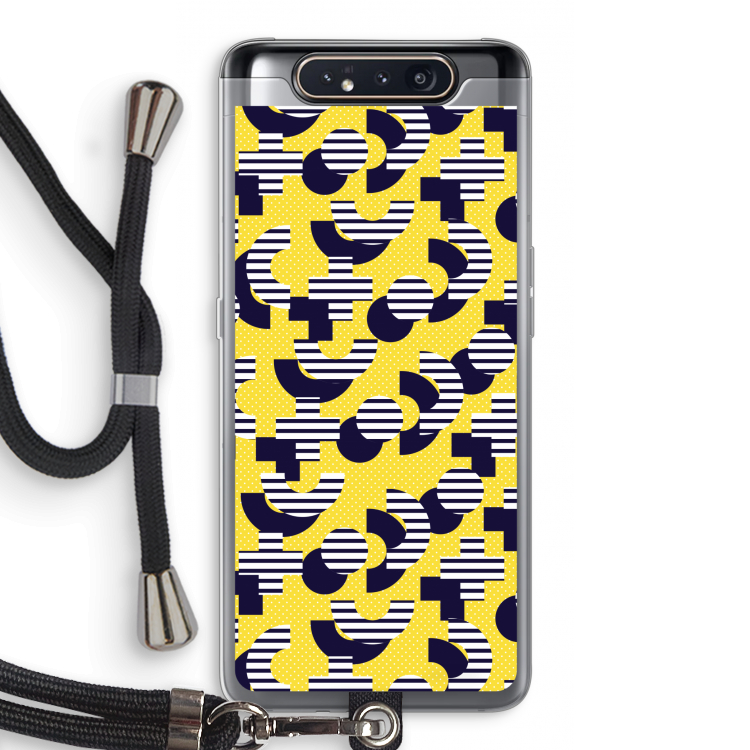 CaseCompany 8-bit N°3: Samsung Galaxy A80 Transparant Hoesje met koord