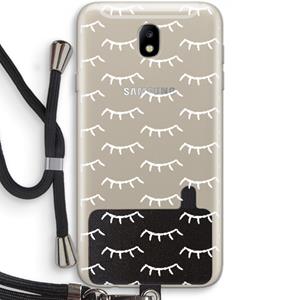 CaseCompany Wimpers: Samsung Galaxy J7 (2017) Transparant Hoesje met koord