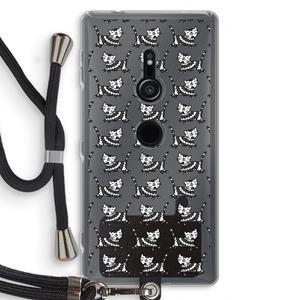 CaseCompany Zwarte poes: Sony Xperia XZ2 Transparant Hoesje met koord
