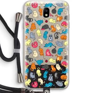 CaseCompany Kleurrijke katten: Samsung Galaxy J7 (2017) Transparant Hoesje met koord