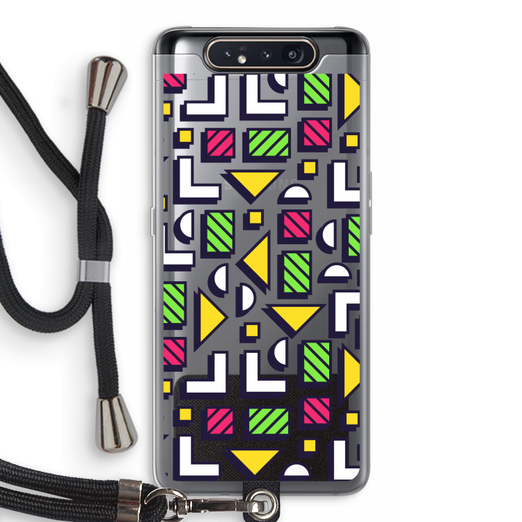 CaseCompany 8-bit N°4: Samsung Galaxy A80 Transparant Hoesje met koord