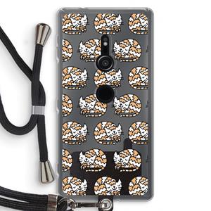 CaseCompany Slapende poes: Sony Xperia XZ2 Transparant Hoesje met koord