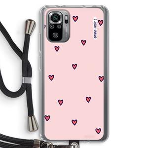 CaseCompany Hartjes: Xiaomi Redmi Note 10S Transparant Hoesje met koord