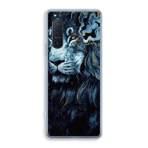 CaseCompany Darkness Lion: Sony Xperia 5 II Transparant Hoesje