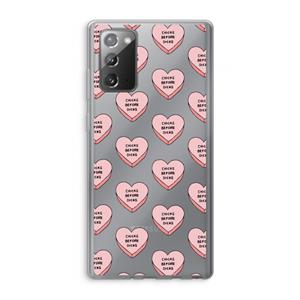 CaseCompany Chicks before dicks: Samsung Galaxy Note 20 / Note 20 5G Transparant Hoesje