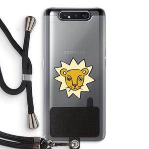 CaseCompany Kleine leeuw: Samsung Galaxy A80 Transparant Hoesje met koord