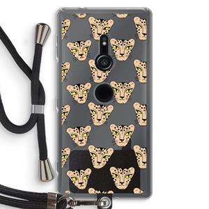 CaseCompany Tijger: Sony Xperia XZ2 Transparant Hoesje met koord
