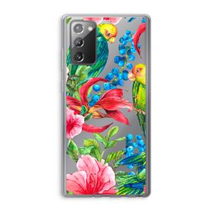 CaseCompany Papegaaien: Samsung Galaxy Note 20 / Note 20 5G Transparant Hoesje