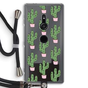 CaseCompany Cactus Lover: Sony Xperia XZ2 Transparant Hoesje met koord