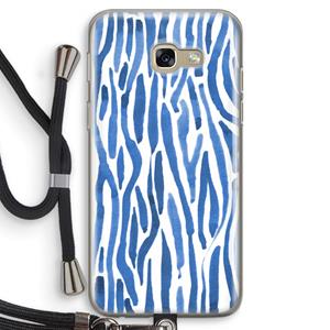 CaseCompany Blauwe nerven: Samsung Galaxy A5 (2017) Transparant Hoesje met koord