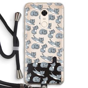 CaseCompany Poezen: Xiaomi Redmi 5 Transparant Hoesje met koord
