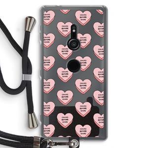 CaseCompany Chicks before dicks: Sony Xperia XZ2 Transparant Hoesje met koord