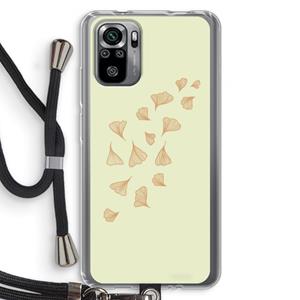 CaseCompany Falling Leaves: Xiaomi Redmi Note 10S Transparant Hoesje met koord
