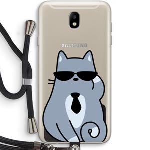 CaseCompany Cool cat: Samsung Galaxy J7 (2017) Transparant Hoesje met koord