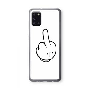 CaseCompany Middle finger white: Samsung Galaxy A31 Transparant Hoesje