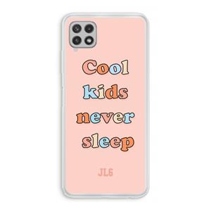 CaseCompany Cool Kids Never Sleep: Samsung Galaxy A22 4G Transparant Hoesje