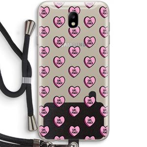 CaseCompany GIRL POWER: Samsung Galaxy J7 (2017) Transparant Hoesje met koord