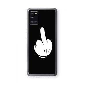 CaseCompany Middle finger black: Samsung Galaxy A31 Transparant Hoesje