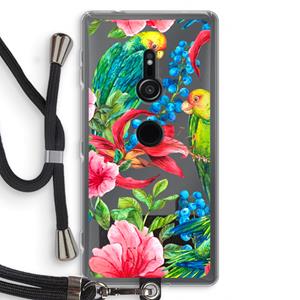 CaseCompany Papegaaien: Sony Xperia XZ2 Transparant Hoesje met koord