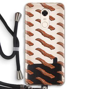 CaseCompany Bacon to my eggs #2: Xiaomi Redmi 5 Transparant Hoesje met koord