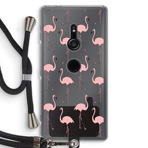 CaseCompany Anything Flamingoes: Sony Xperia XZ2 Transparant Hoesje met koord