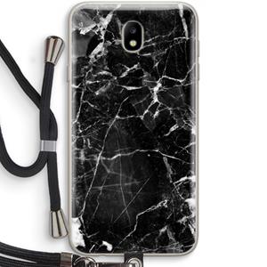 CaseCompany Zwart Marmer 2: Samsung Galaxy J7 (2017) Transparant Hoesje met koord