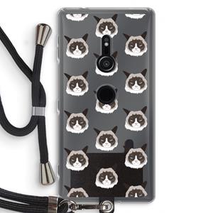 CaseCompany It's a Purrr Case: Sony Xperia XZ2 Transparant Hoesje met koord