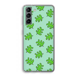 CaseCompany Groene blaadjes: Samsung Galaxy S21 Transparant Hoesje
