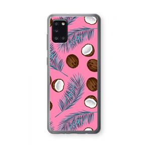 CaseCompany Kokosnoot roze: Samsung Galaxy A31 Transparant Hoesje