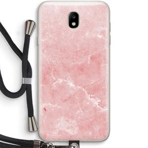 CaseCompany Roze marmer: Samsung Galaxy J7 (2017) Transparant Hoesje met koord