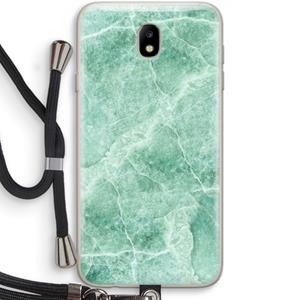 CaseCompany Groen marmer: Samsung Galaxy J7 (2017) Transparant Hoesje met koord