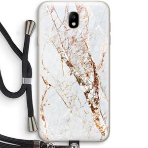 CaseCompany Goud marmer: Samsung Galaxy J7 (2017) Transparant Hoesje met koord