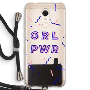 CaseCompany GRL PWR: Xiaomi Redmi 5 Transparant Hoesje met koord